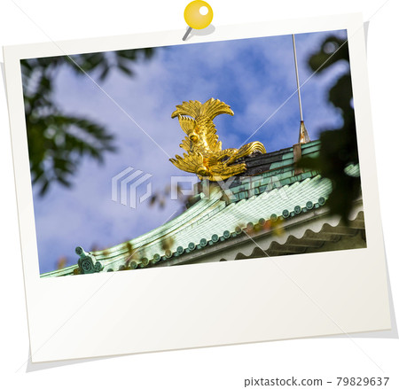 Polaroid-style photo, Nagoya Castle, Aichi Prefecture, Kindai 79829637