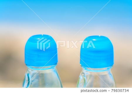 Blue sky and ramune bottle 79830734