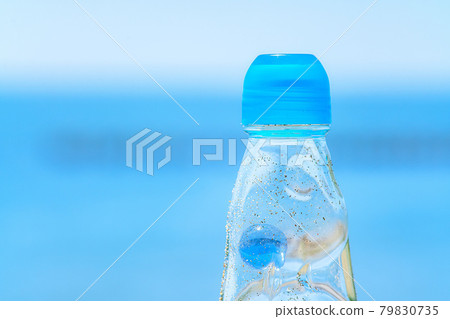 Blue sky and ramune bottle 79830735