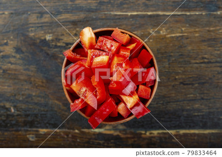 chopped bell pepper chopped bell pepper 79833464