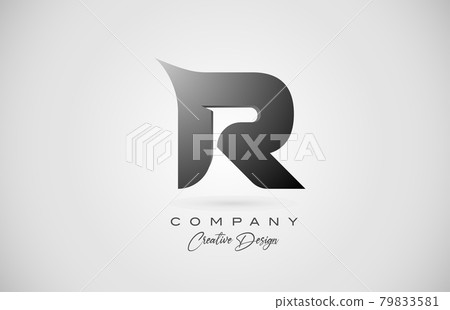 alphabet letter R icon logo in black gradient.... - Stock Illustration ...