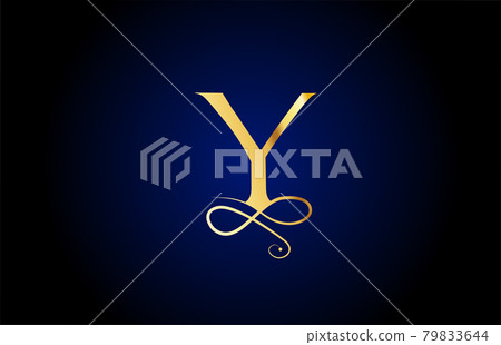golden Y elegant monogram alphabet letter icon... - Stock Illustration ...