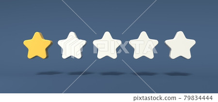 One star rating theme - 3D render One star rating theme - 3D render 79834444