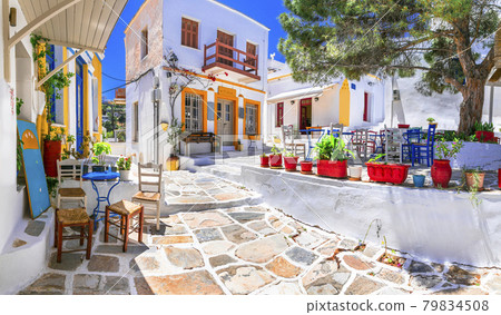 Greece, Cyclades. Beautiful Lefkes traditional greek village in Paros island. 79834508