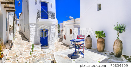 Greece, Cyclades. Beautiful Lefkes traditional greek village in Paros island. 79834509