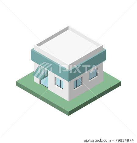 Vector Isometric of Shop with Striped awning Building for Icon, Infographic design. Vector Isometric of Shop with Striped awning Building for Icon, Infographic design. 79834974