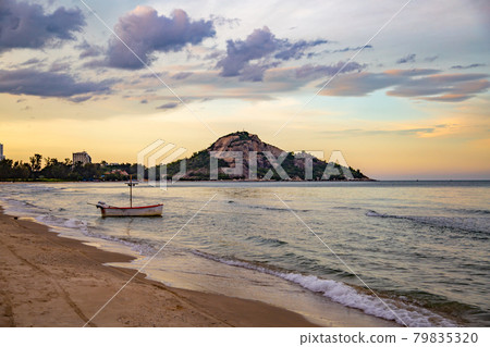 Suan Son Pradipat Beach at sunset in Prachuap Khiri Khan, Thailand Suan Son Pradipat Beach at sunset in Prachuap Khiri Khan, Thailand 79835320