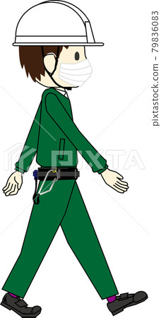 工人動作姿勢行走 79836083