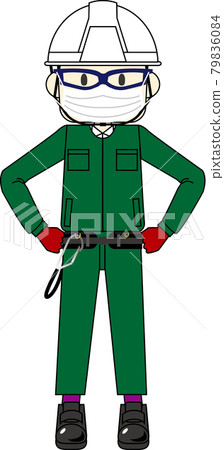 Worker action pose Nio standing 79836084