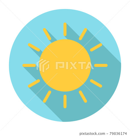 Sun icon, paper style. Vector 79836174