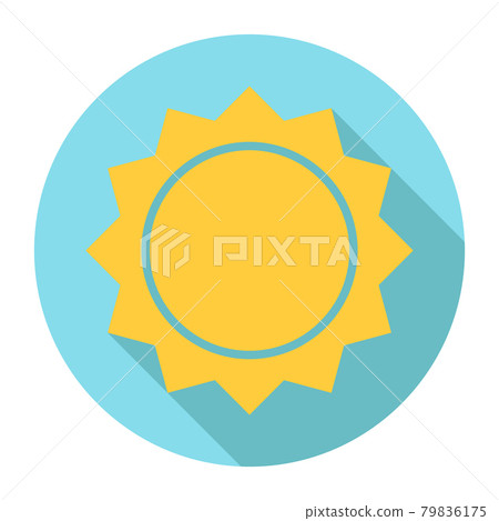 Sun icon, paper style. Vector 79836175