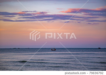 Suan Son Pradipat Beach at sunset in Prachuap Khiri Khan, Thailand Suan Son Pradipat Beach at sunset in Prachuap Khiri Khan, Thailand 79836792