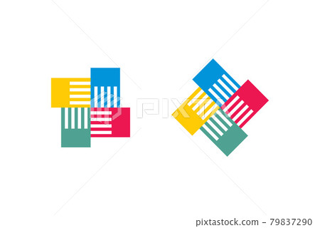 Abstract logo multicolored squares Abstract logo multicolored squares 79837290