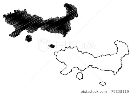 Eastern Macedonia and Thrace Region (Greece, Hellenic Republic, Hellas) map vector illustration, scribble sketch Eastern Macedonia and Thrace map 79838119