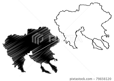 Central Macedonia Region (Greece, Hellenic Republic, Hellas) map vector illustration, scribble sketch Central Macedonia map 79838120