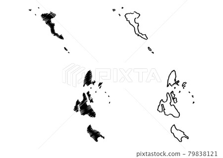 Ionian Islands Region (Greece, Hellenic Republic, Hellas) map vector illustration, scribble sketch Ionian Islands map 79838121