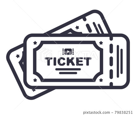 two cinema tickets icon. two cinema tickets icon. 79838251