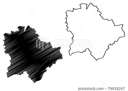 Municipality of Budapest (Hungary, Hungarian counties) map vector illustration, scribble sketch Budapest map 79838267