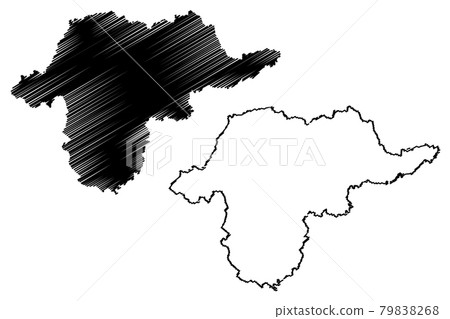 Borsod-Abauj-Zemplen County (Hungary, Hungarian counties) map vector illustration, scribble sketch Borsod-Abauj-Zemplen (Borsod Abauj Zemplen) map 79838268