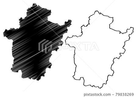 Bekes County (Hungary, Hungarian counties) map vector illustration, scribble sketch Bekes map 79838269