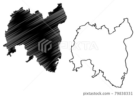 Tolna County (Hungary, Hungarian counties) map vector illustration, scribble sketch Tolna map 79838331