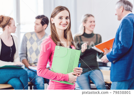 University Student in class with professor University Student in class with professor 79838801