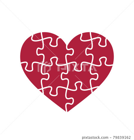 Puzzle heart shape. Puzzle pieces. Valentine day symbol. Puzzle heart shape. Puzzle pieces. Valentine day symbol. 79839162