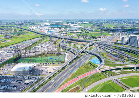 Aerial view of "Saitama Prefecture" Kuki-Shiraoka Junction 79839638