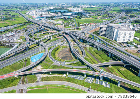 Aerial view of "Saitama Prefecture" Kuki-Shiraoka Junction 79839646