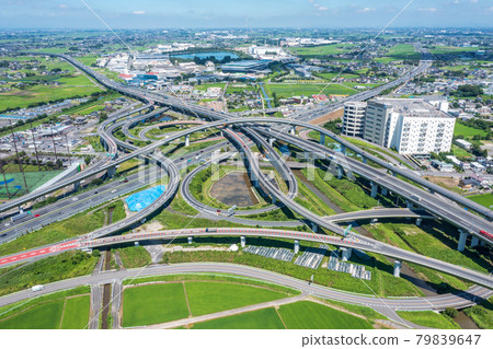 Aerial view of "Saitama Prefecture" Kuki-Shiraoka Junction 79839647
