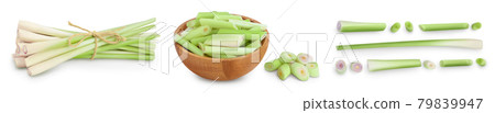 Fresh Lemongrass isolated on white background, Set or collection Fresh Lemongrass isolated on white background, Set or collection 79839947