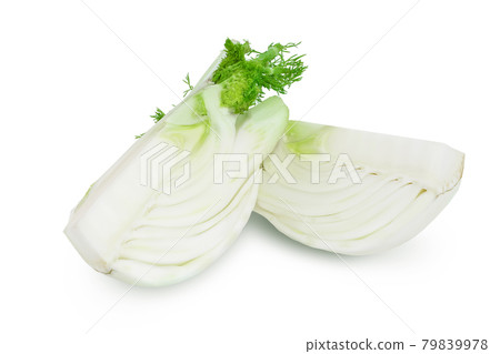 fresh fennel bulb piece isolated on white background with clipping path and full depth of field 79839978