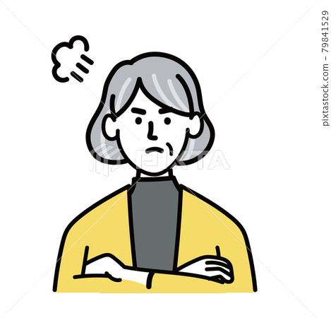 Female senior vector pop angry Female senior vector pop angry 79841529