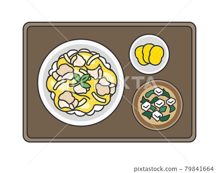 Illustration of a set meal of Oyakodon Illustration of a set meal of Oyakodon 79841664