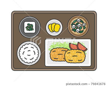 Illustration of Menchikatsu set meal Illustration of Menchikatsu set meal 79841678