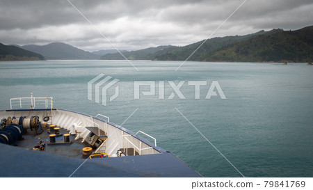 Views on ocean while sailing on boat,Taken on ferry heading from North to South Island, New Zealand Views on ocean while sailing on boat,Taken on ferry heading from North to South Island, New Zealand 79841769