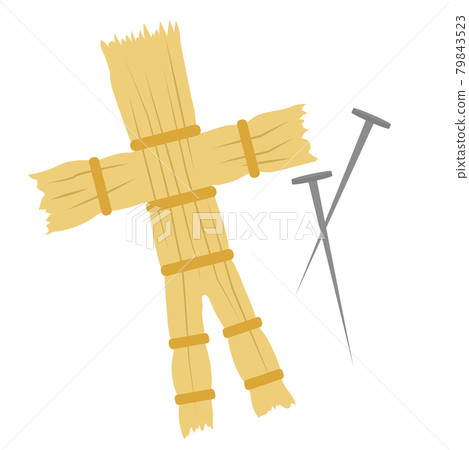 Straw doll and five-inch nail curse Straw doll and five-inch nail curse 79843523