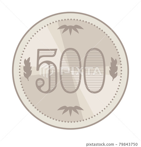 Illustration of money Japanese coin 500 yen coin Illustration of money Japanese coin 500 yen coin 79843750