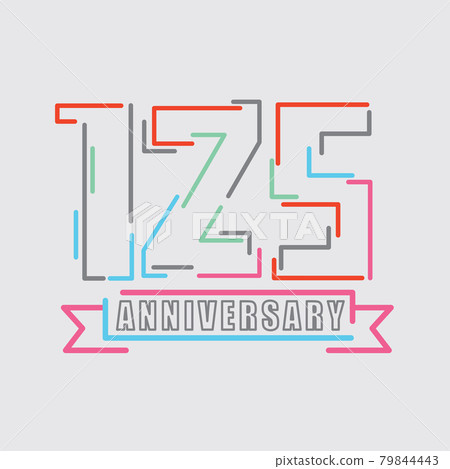 125th Years Anniversary Logo Birthday Celebration Abstract Design Vector Illustration. 79844443