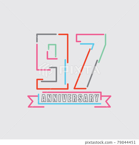 97th Years Anniversary Logo Birthday Celebration Abstract Design Vector Illustration. 79844451
