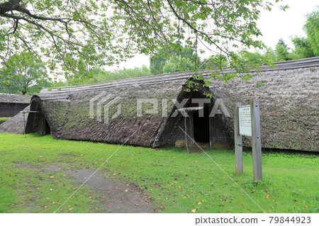 Hill Hitachi Fudoki Ancient House Restoration Square Remains of a pit-house Hill Hitachi Fudoki Ancient House Restoration Square Remains of a pit-house 79844923