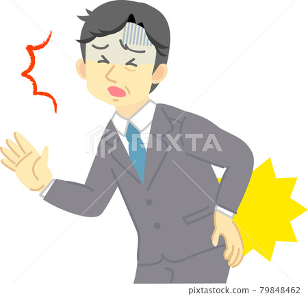 Facial expression series that hurts the lower back due to back pain: Suits for adult men of a wide range of ages Middle-aged and older generation Facial expression series that hurts the lower back due to back pain: Suits for adult men of a wide range of ages Middle-aged and older generation 79848462