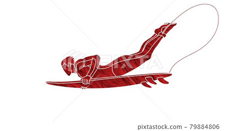 Man Surfer Surfing Sport Action Cartoon Graphic Vector  79884806