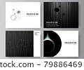 Vector layout of the presentation slides design business templates, multipurpose template for presentation brochure, brochure cover. Tech science future background, space design astronomy concept. 79886469