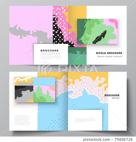 Vector layout of two covers templates for square design bifold brochure, flyer, cover design, book design, brochure cover. Japanese pattern template. Landscape background decoration in Asian style. Vector layout of two covers templates for square design bifold brochure, flyer, cover design, book design, brochure cover. Japanese pattern template. Landscape background decoration in Asian style. 79886726