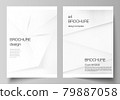 Vector layout of A4 cover mockups design templates for brochure, flyer layout, cover design, book design, brochure cover. Halftone dotted background with gray dots, abstract gradient background. 79887058