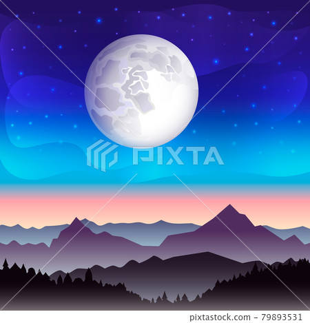 full moon against the background of the night sky and stars full moon against the background of the night sky and stars 79893531