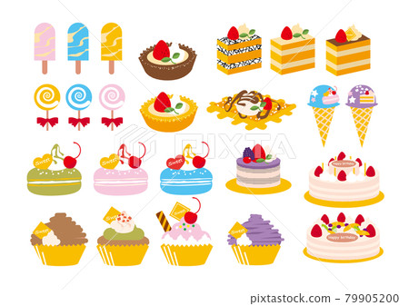 Cake and ice cream sweets illustration Cake and ice cream sweets illustration 79905200