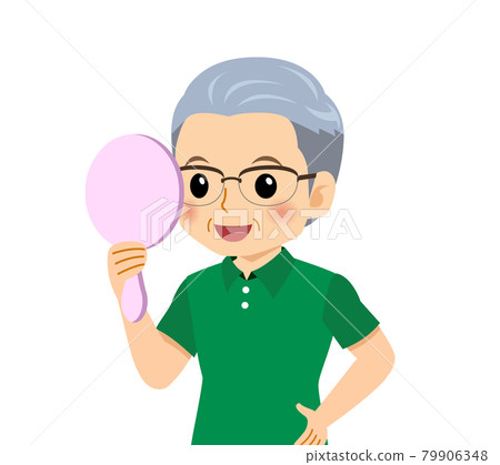 White-haired man in short sleeves White-haired man in short sleeves 79906348