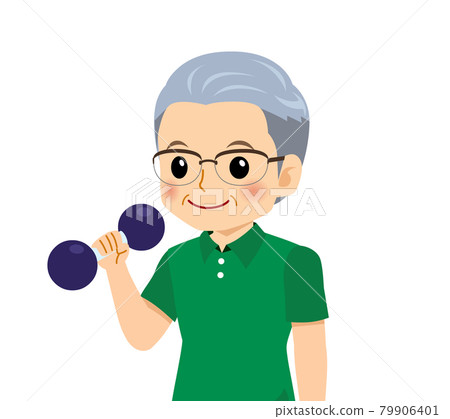 短袖的白髮男子 79906401